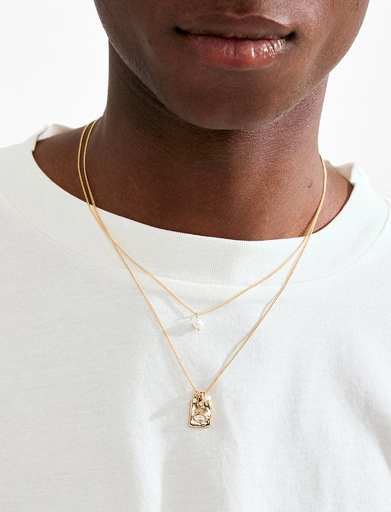 Pilgrim - FIRE necklace 2-in-1 set, gold-plated - pärlhalsband - gold plated - 0