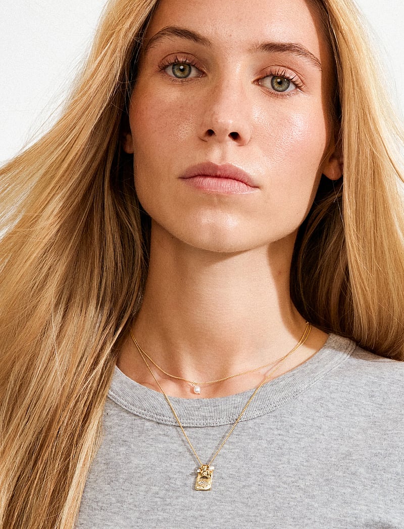 Pilgrim - FIRE necklace 2-in-1 set, gold-plated - pärlhalsband - gold plated - 4