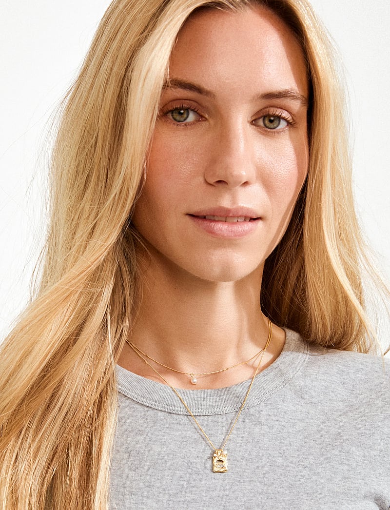 Pilgrim - FIRE necklace 2-in-1 set, gold-plated - pärlhalsband - gold plated - 5