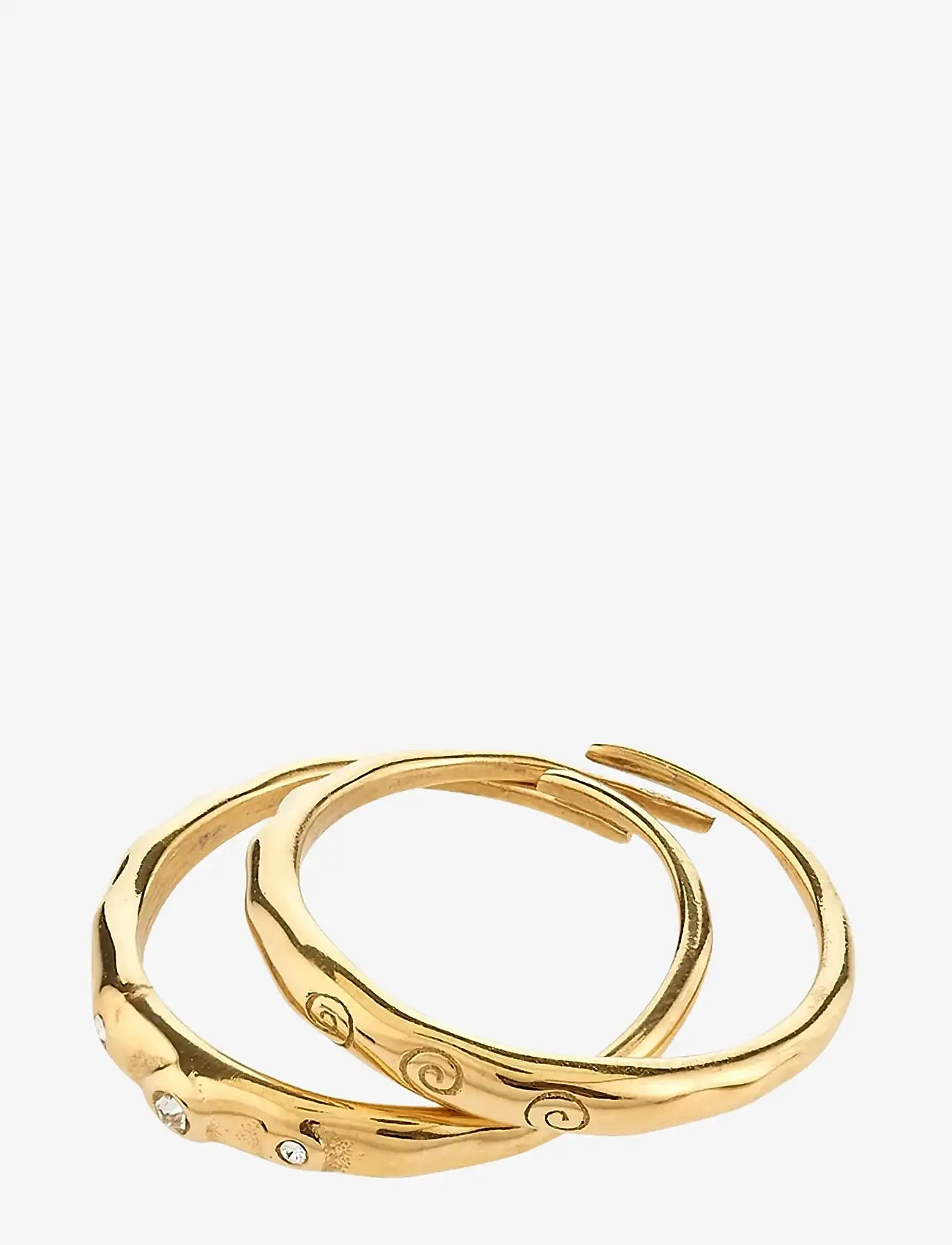 Pilgrim - FIRE rings 2-in-1 set, gold-plated - festklær til outlet-priser - gold plated - 1