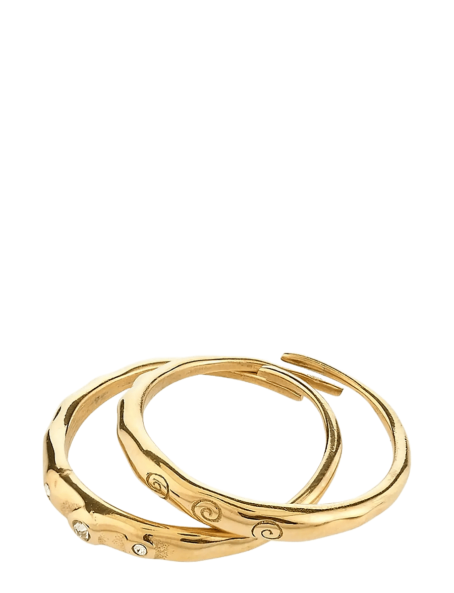 Pilgrim - FIRE rings 2-in-1 set, gold-plated - konfirmatsioon - gold plated - 1