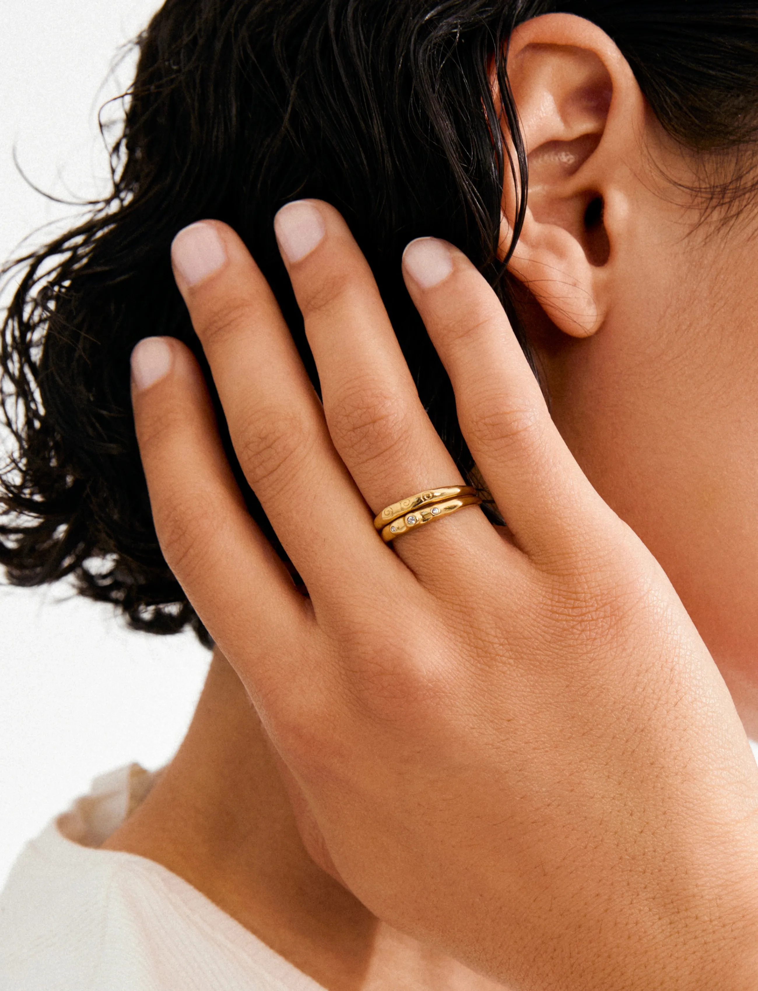 Pilgrim Fire Rings 2-In-1 Set, Gold-Plated, One Size, Gold, Smykker > Ringe, Dame