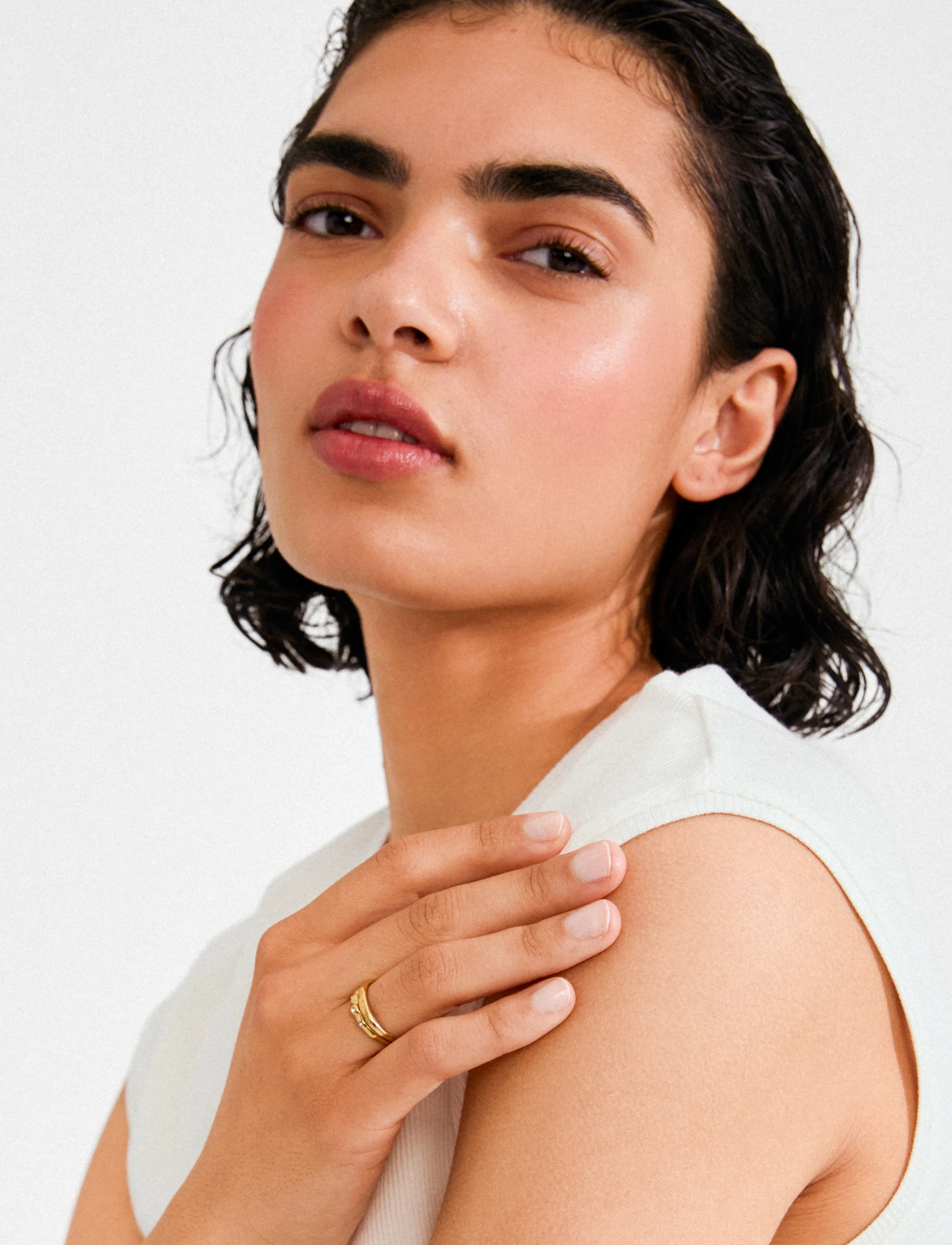 Pilgrim - FIRE rings 2-in-1 set, gold-plated - confirmation - gold plated - 3