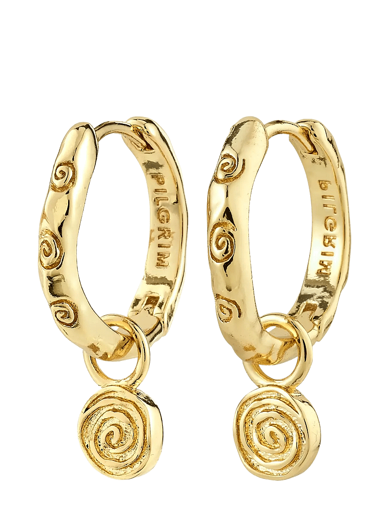 Pilgrim - FIRE hoop earrings gold-plated - creoler & hoops - gold plated - 1