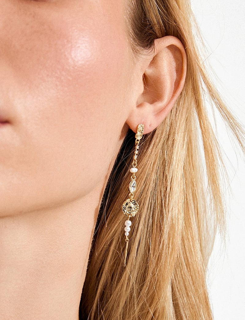 Pilgrim - FIRE earrings gold-plated - perleøreringe - gold plated - 2