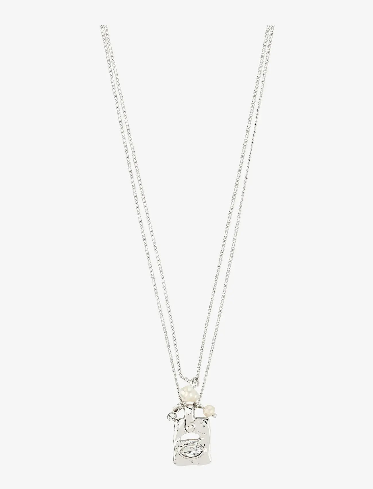 Pilgrim - FIRE necklace 2-in-1 set, silver-plated - perlekæder - silver plated - 1