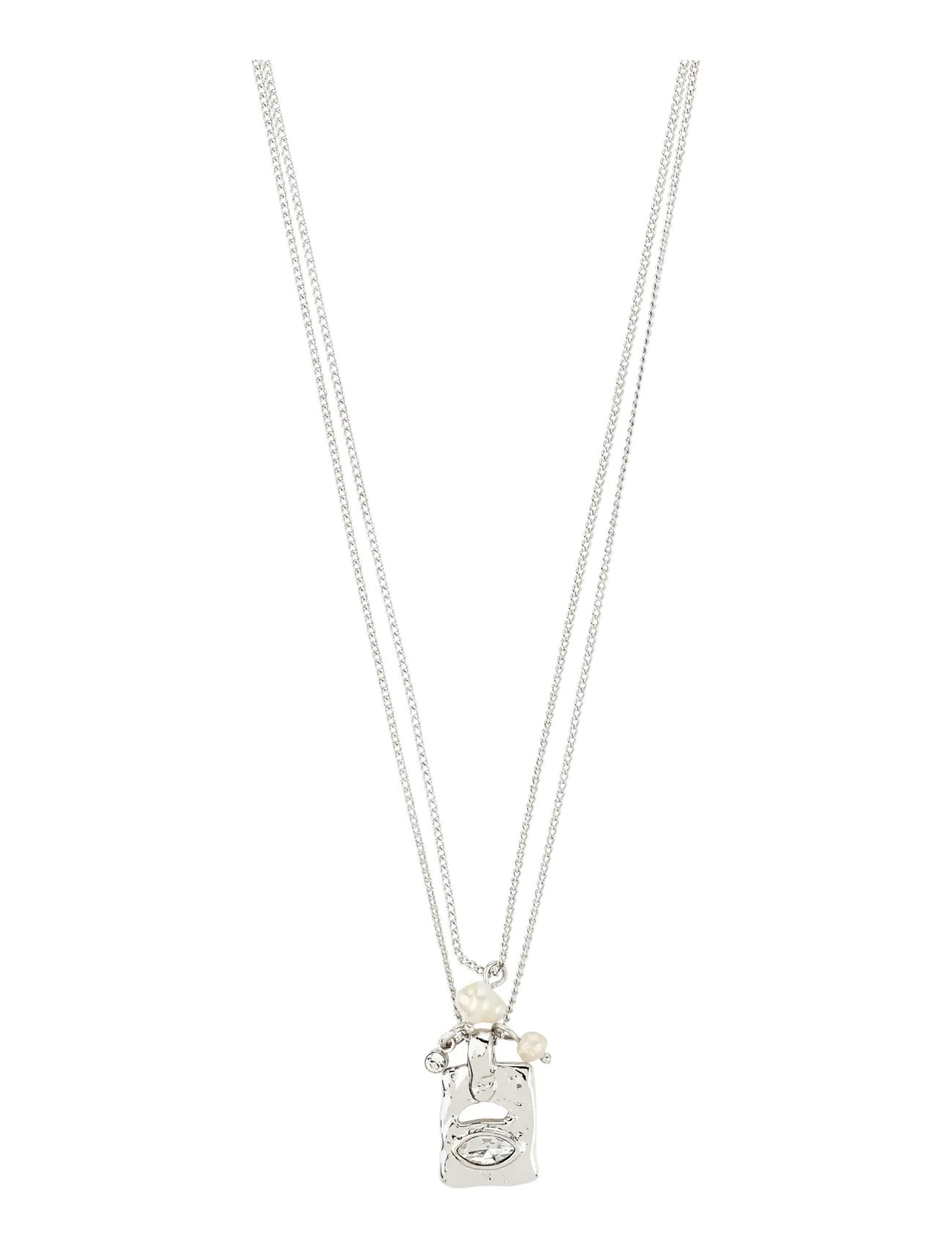 FIRE necklace 2-in-1 set, silver-plated - SILVER PLATED