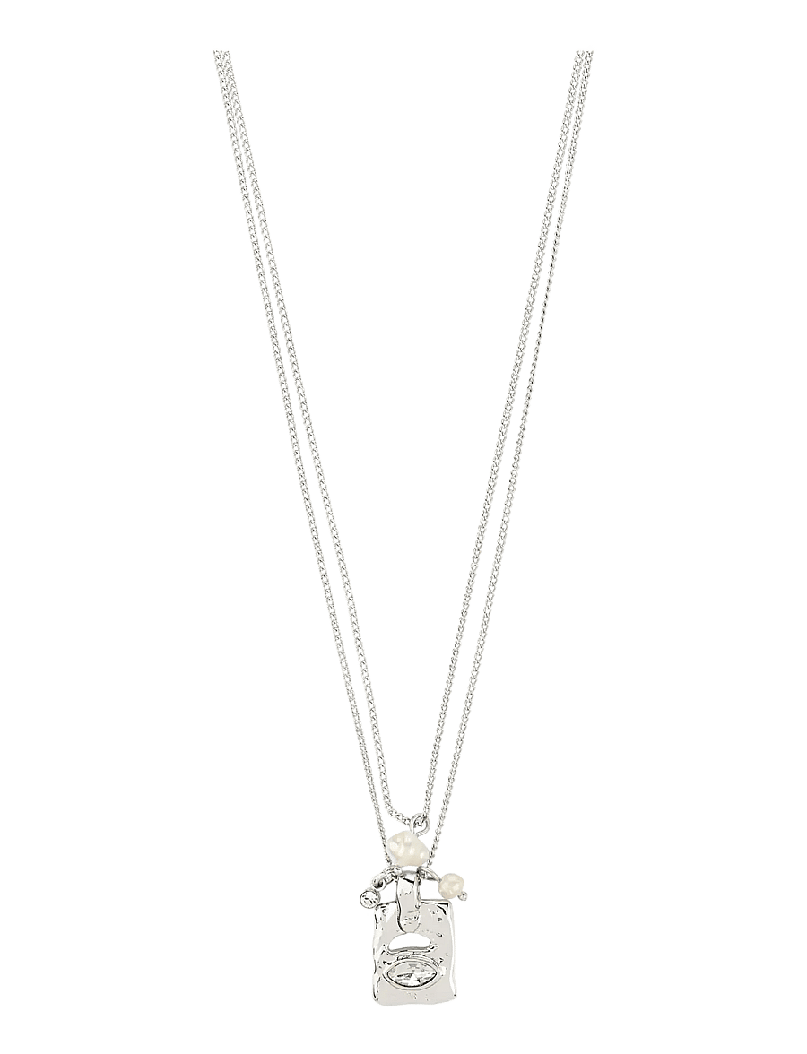 Pilgrim - FIRE necklace 2-in-1 set, silver-plated - pärlhalsband - silver plated - 1