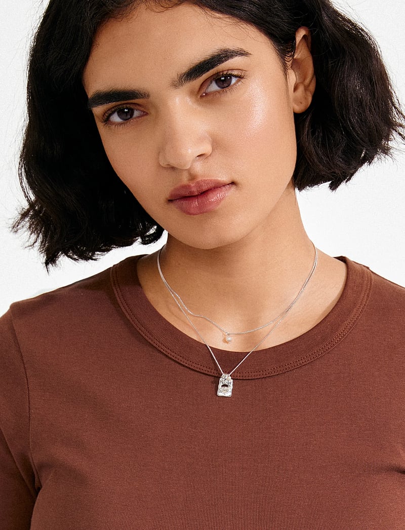 Pilgrim - FIRE necklace 2-in-1 set, silver-plated - perlekæder - silver plated - 0