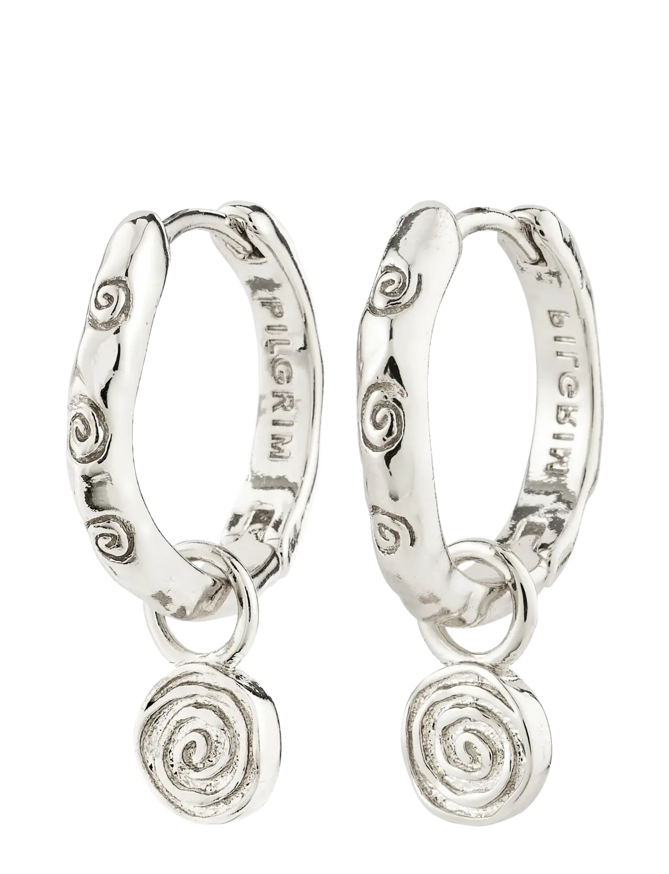 Pilgrim FIRE hoop earrings silver-plated - Echtschmuck - SILVER PLATED / silver