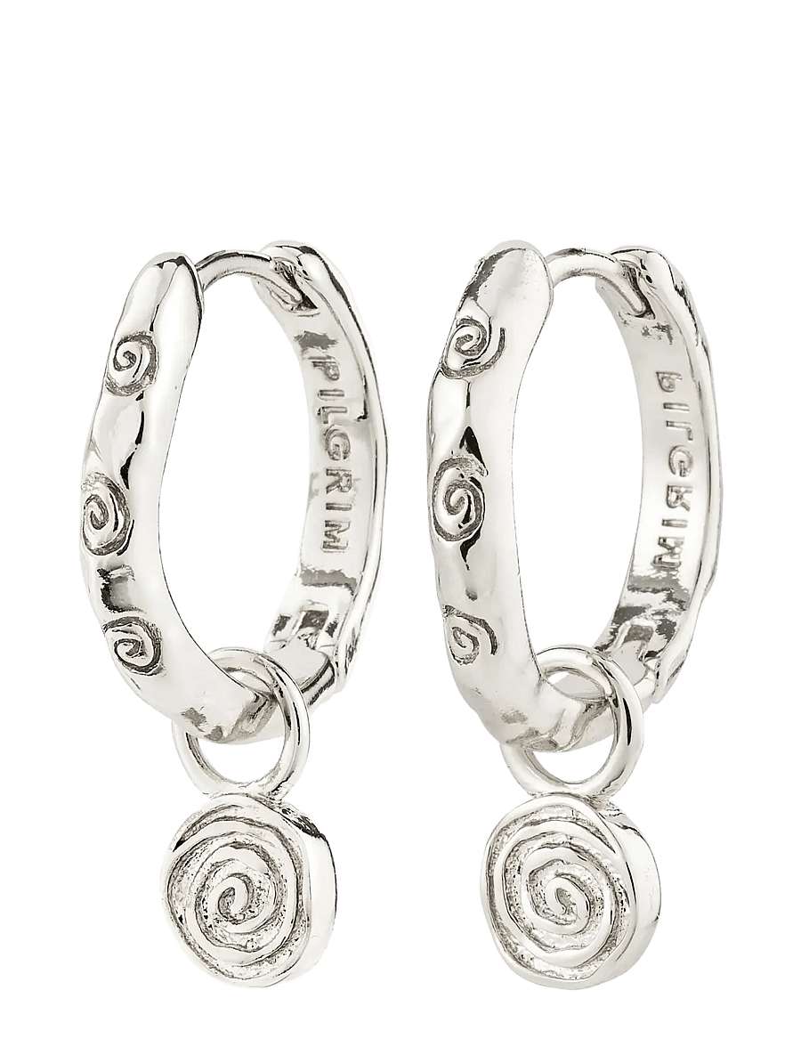 Pilgrim - FIRE hoop earrings silver-plated - hoops - silver plated - 1