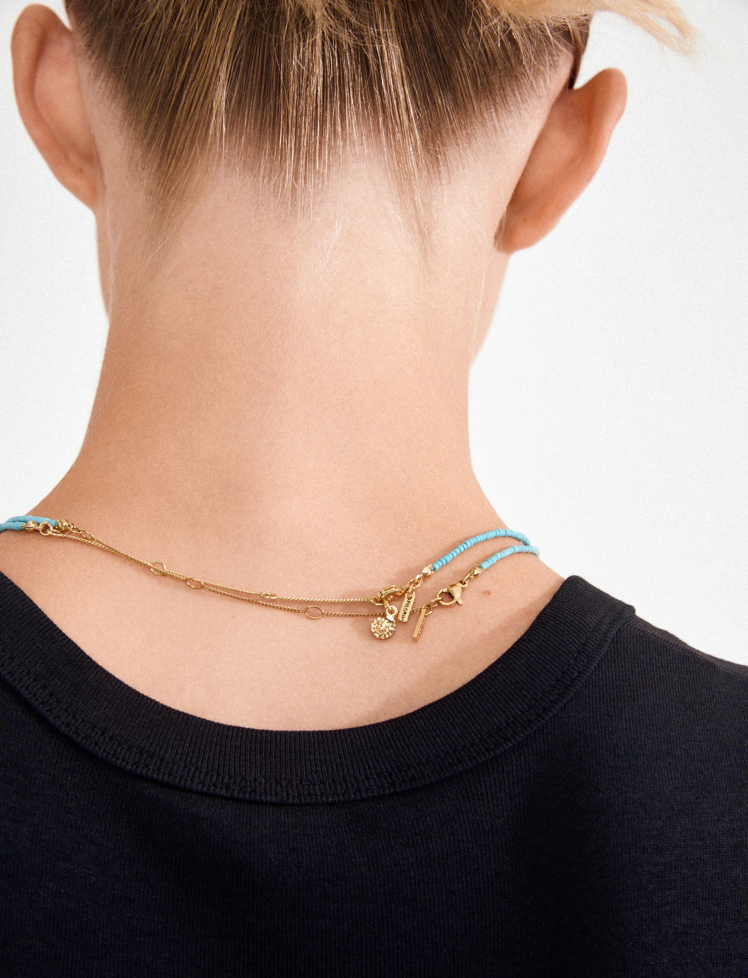 Pilgrim - HAZE necklaces 2-in-1 set, blue/gold-plated - ketten mit anhänger - gold plated - 3
