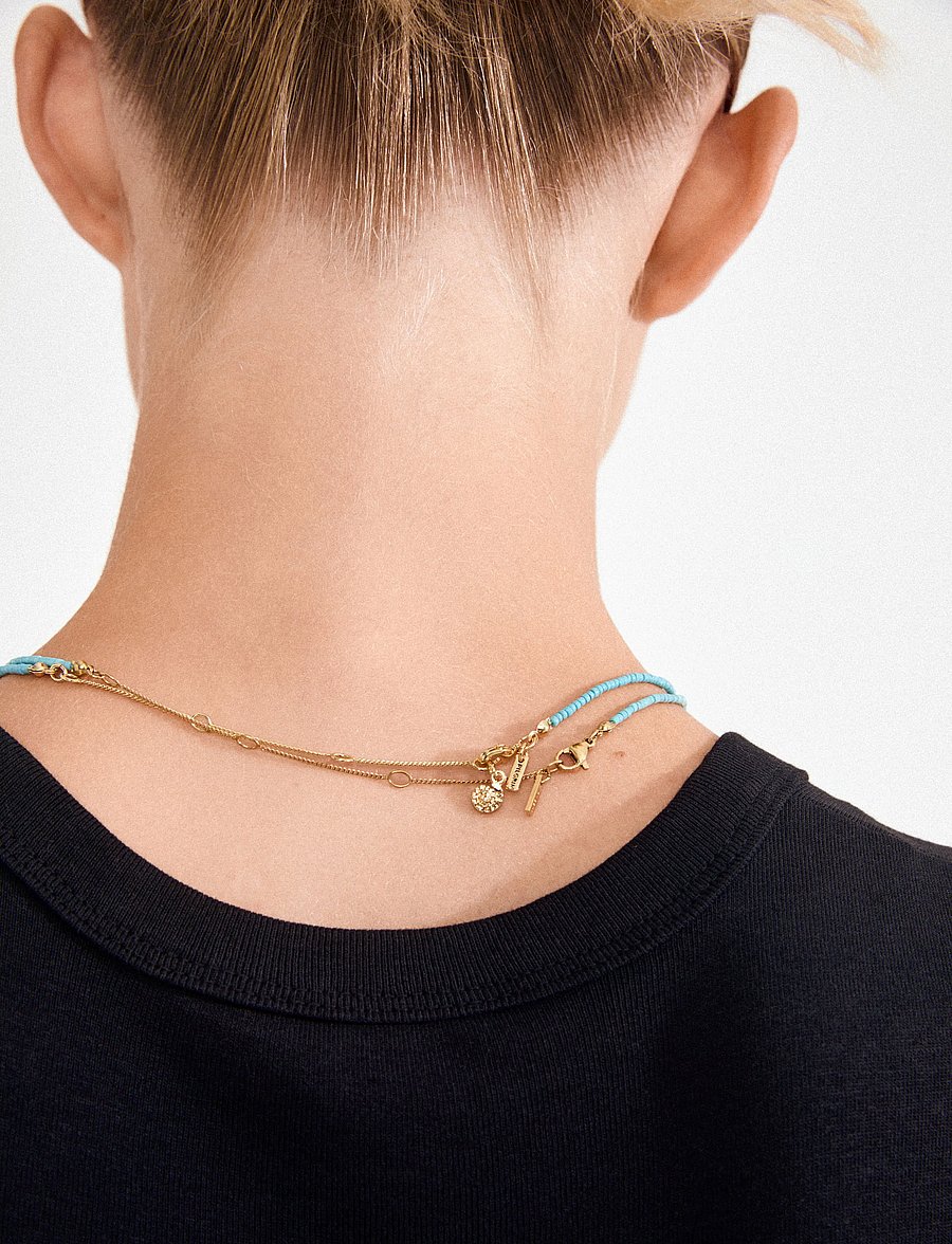 Pilgrim - HAZE necklaces 2-in-1 set, blue/gold-plated - ketten mit anhänger - gold plated - 3