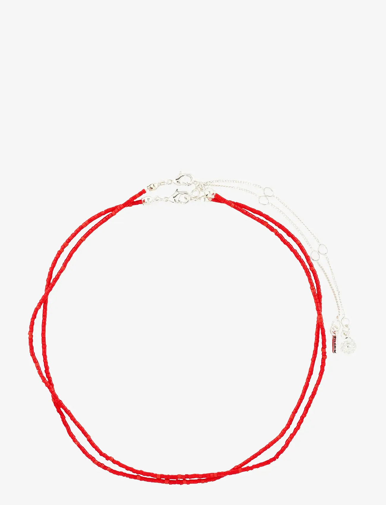 Pilgrim - HAZE necklaces 2-in-1 set, red/silver-plated - ketten mit anhänger - silver plated - 1