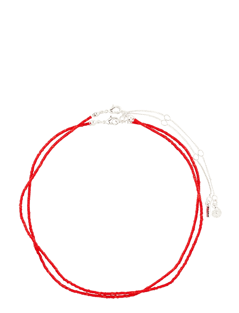 Pilgrim - HAZE necklaces 2-in-1 set, red/silver-plated - ketten mit anhänger - silver plated - 1