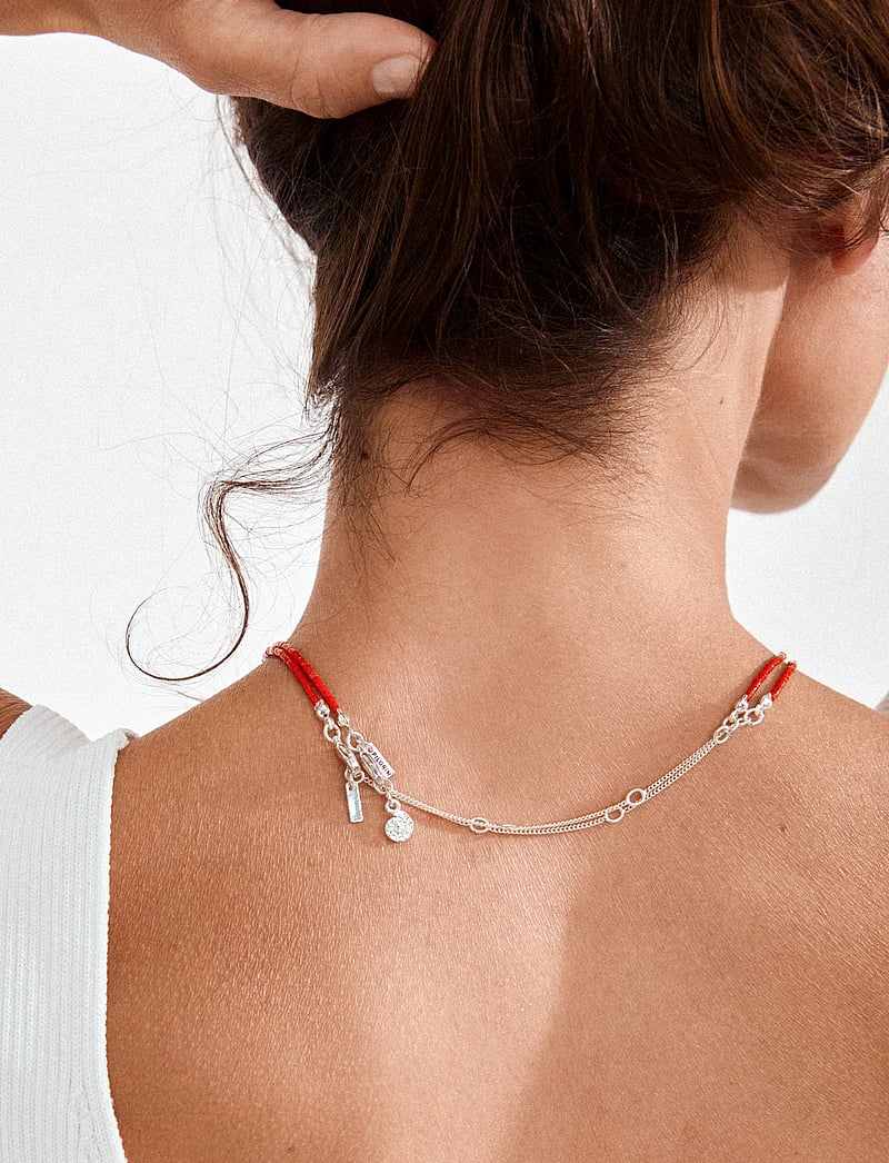 Pilgrim - HAZE necklaces 2-in-1 set, red/silver-plated - ketten mit anhänger - silver plated - 3