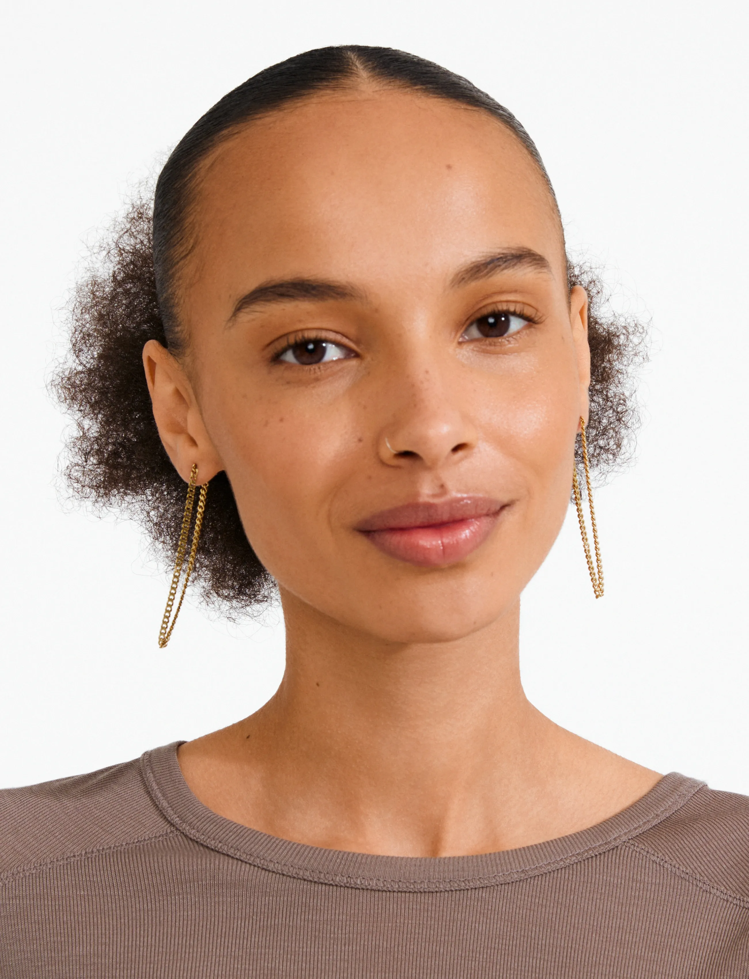 Pilgrim Inner Chain Earrings Gold-Plated, One Size, Gold, Earrings > Statement Earrings, Dame