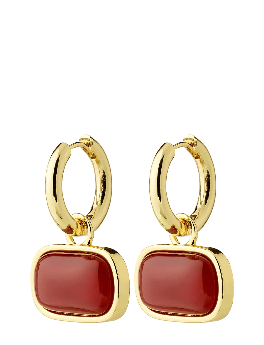 Pilgrim - NOW earrings gold-plated/red - rippuvad kõrvarõngad - gold plated - 1