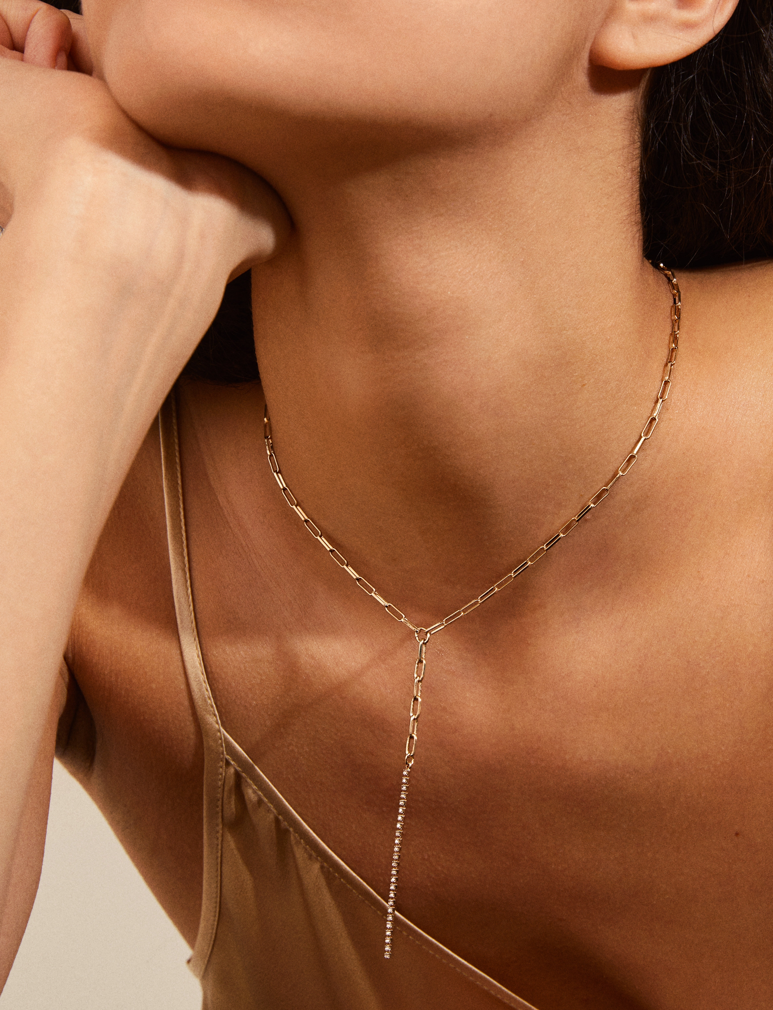 Pilgrim - SERENITY crystal deco cable chain Y-necklace - gold plated - 3