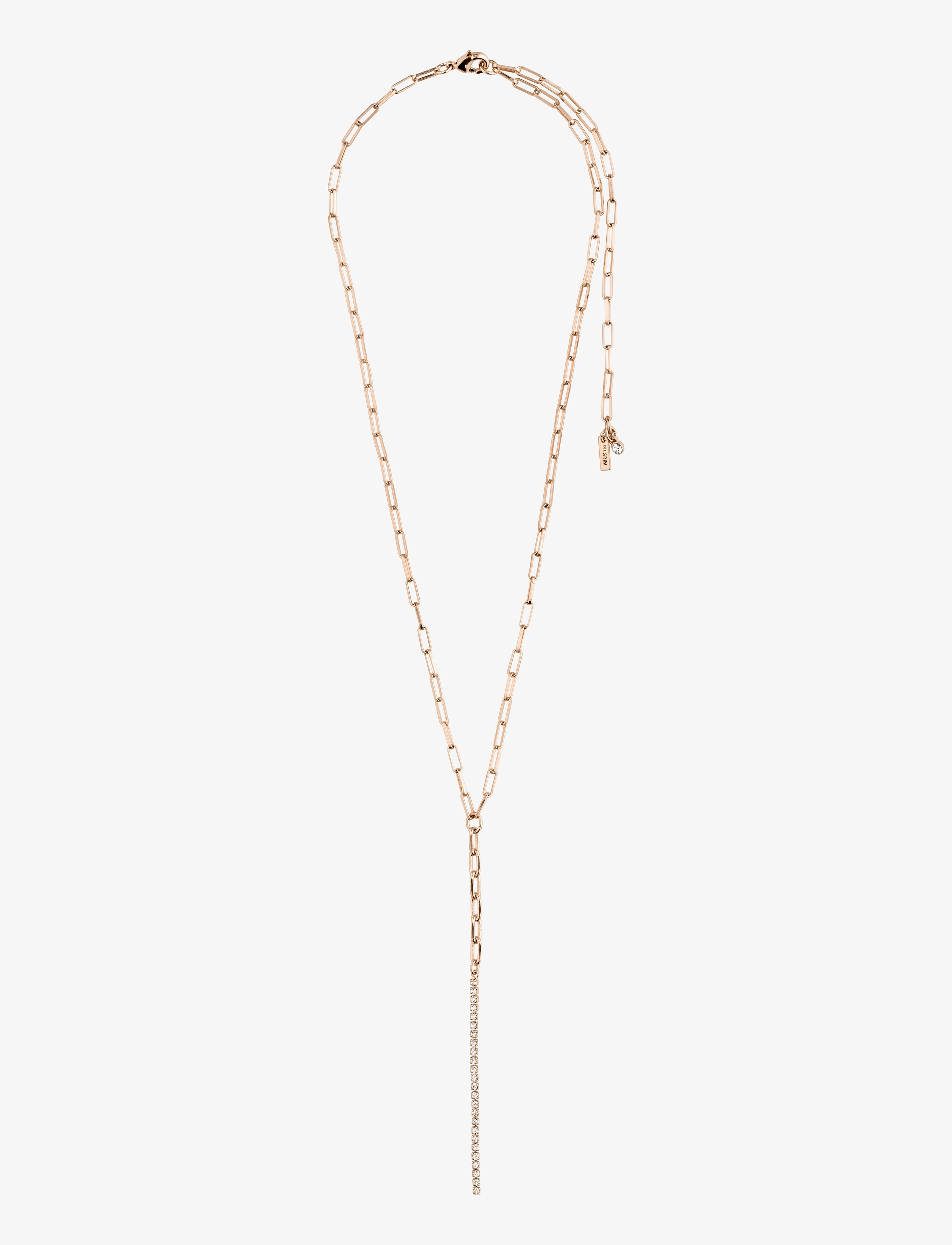 Pilgrim - SERENITY cable chain crystal deco necklace - rose gold plated - 1