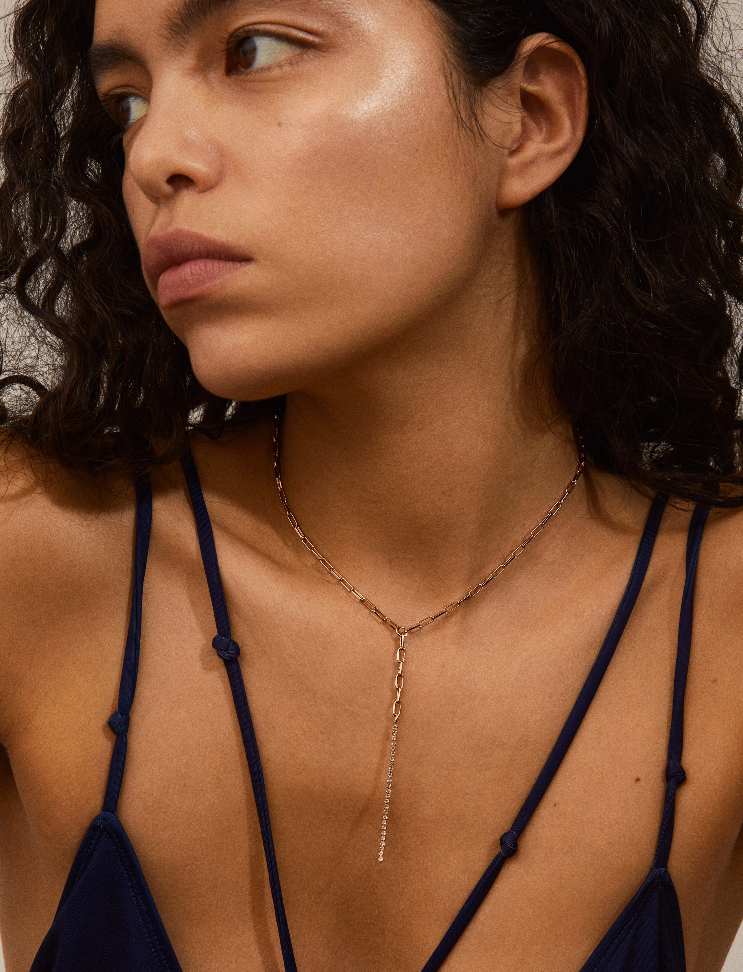 Pilgrim - SERENITY cable chain crystal deco necklace - rose gold plated - 2
