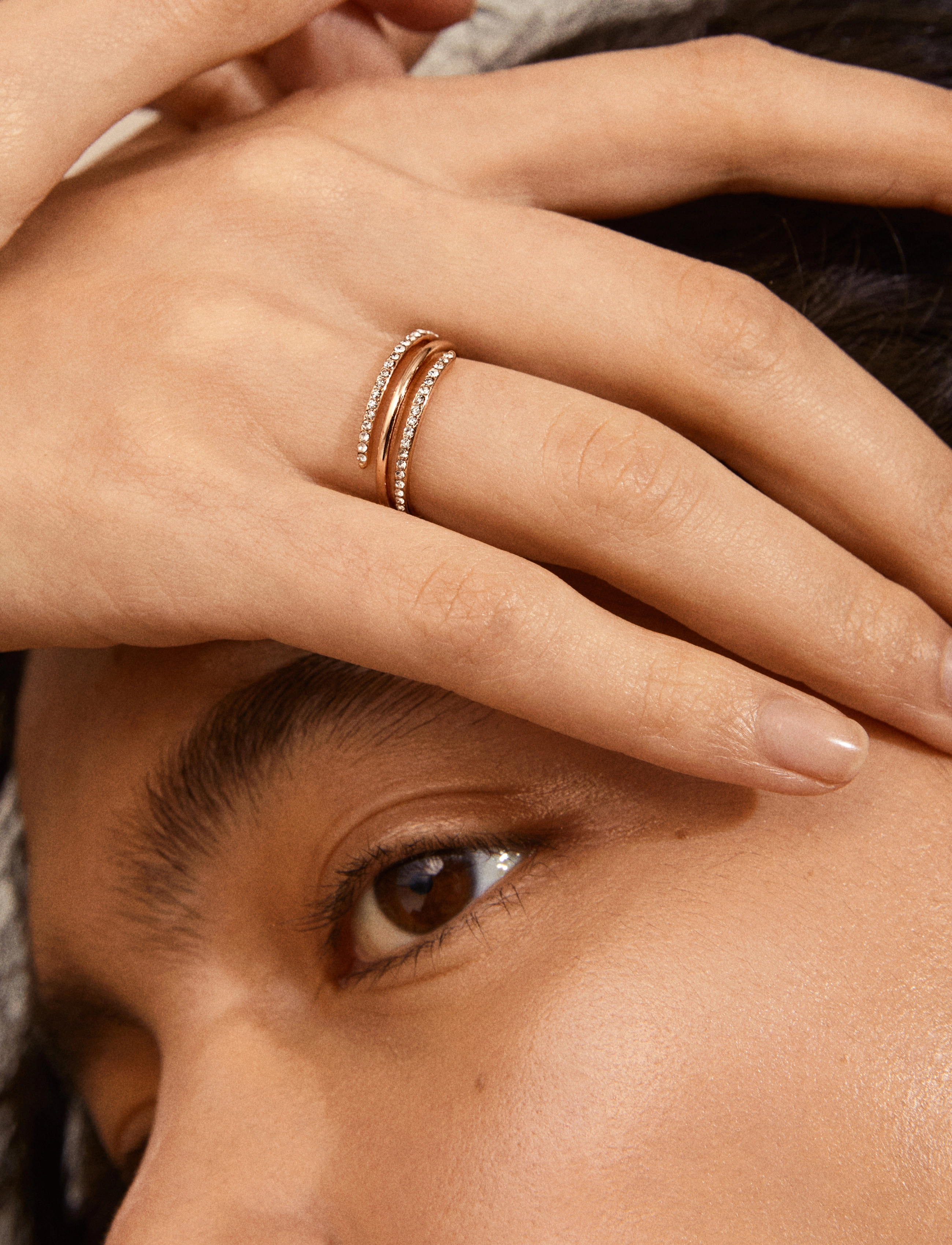 Pilgrim - SERENITY crystal deco ring - rose gold plated - 1
