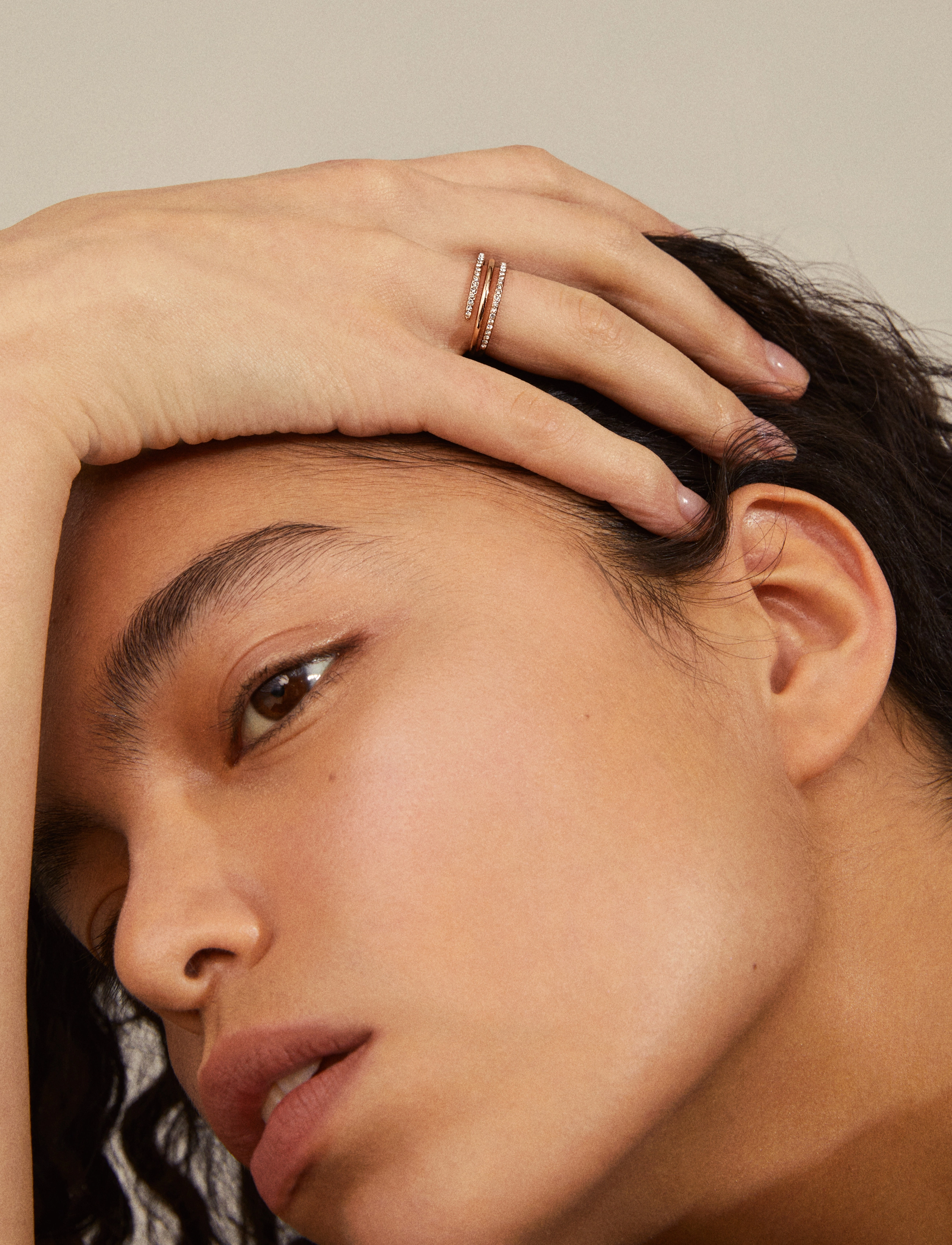 Pilgrim - SERENITY crystal deco ring - rose gold plated - 2