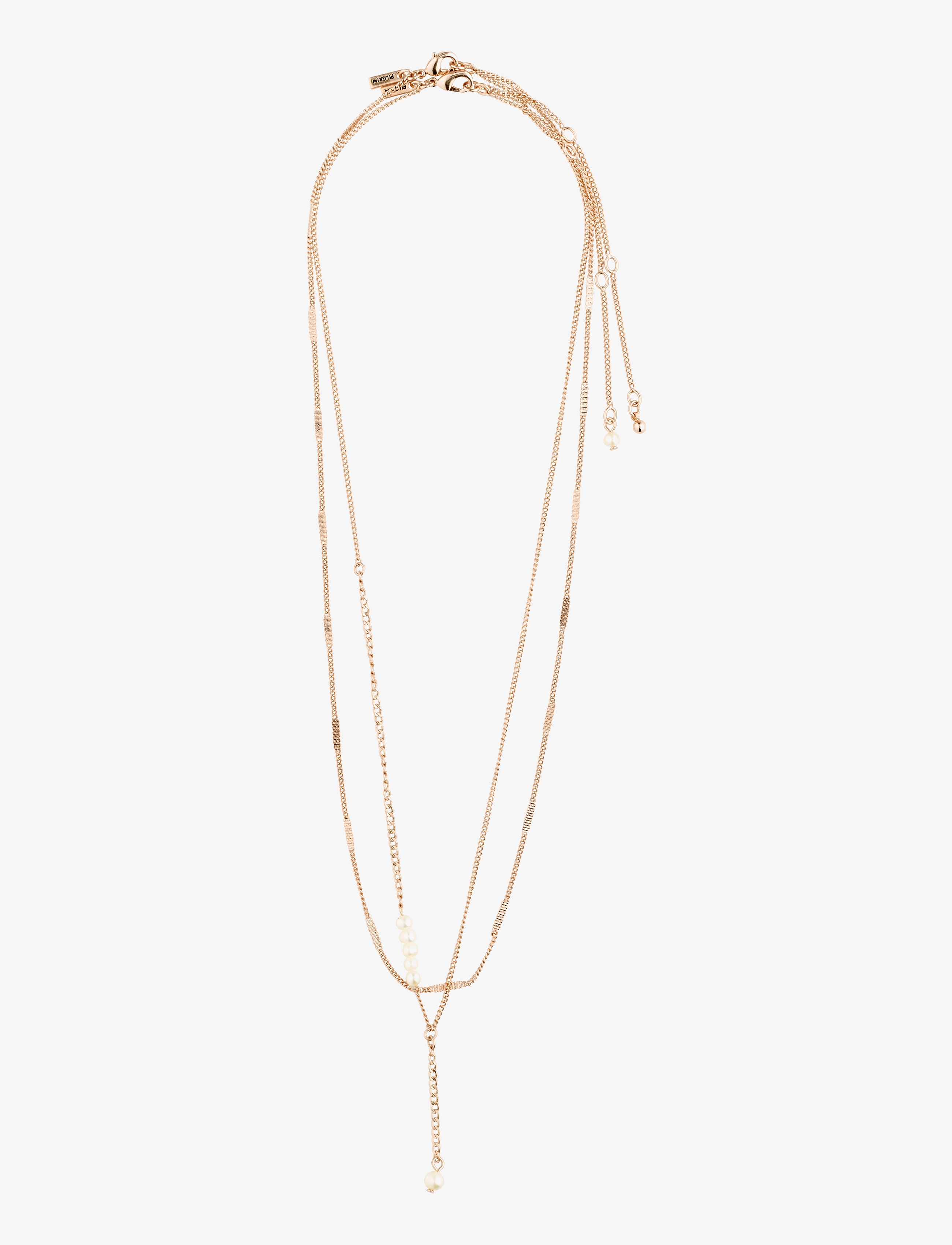 Pilgrim - SERENITY pearl chain necklace - rose gold plated - 1