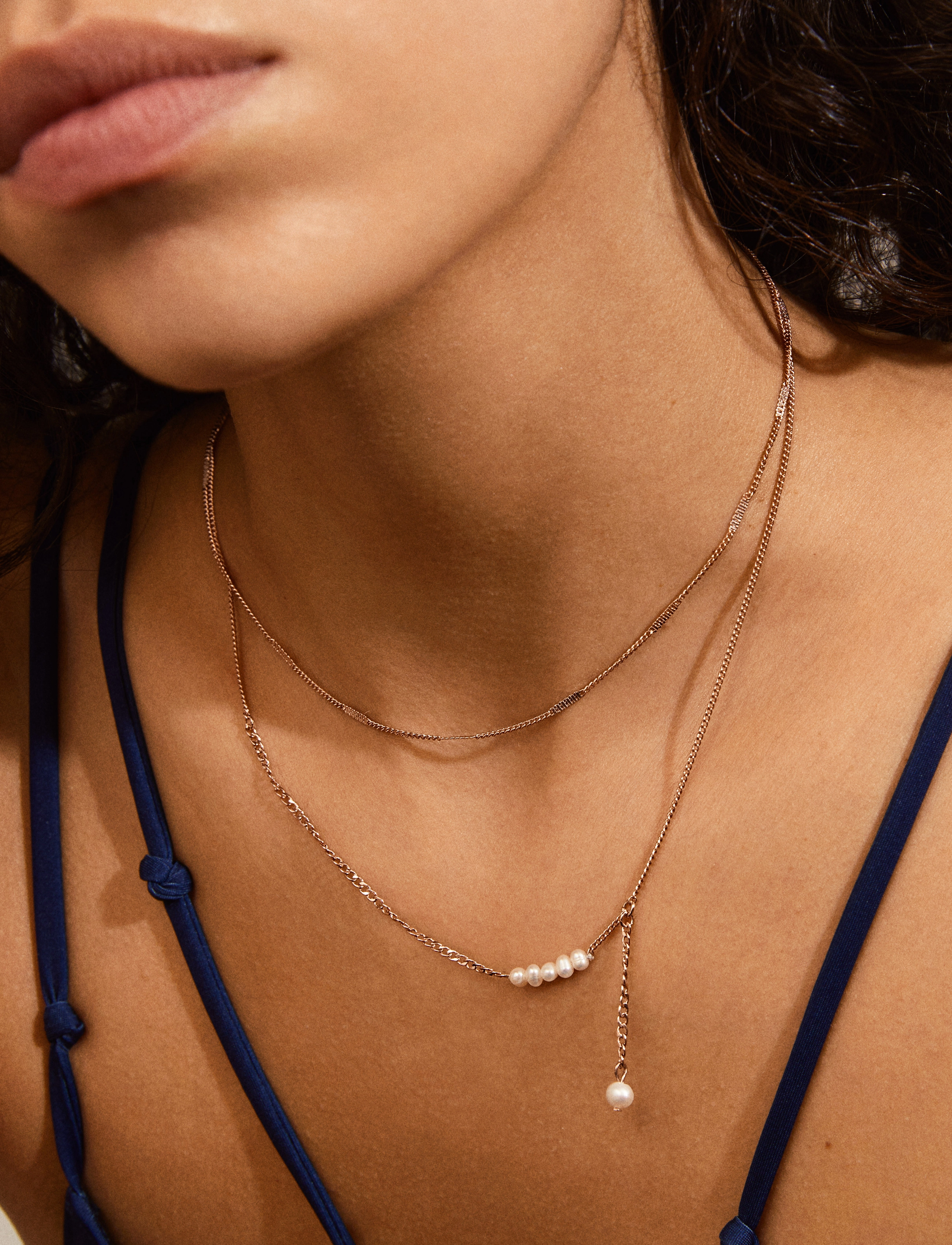 Pilgrim - SERENITY pearl chain necklace - rose gold plated - 2