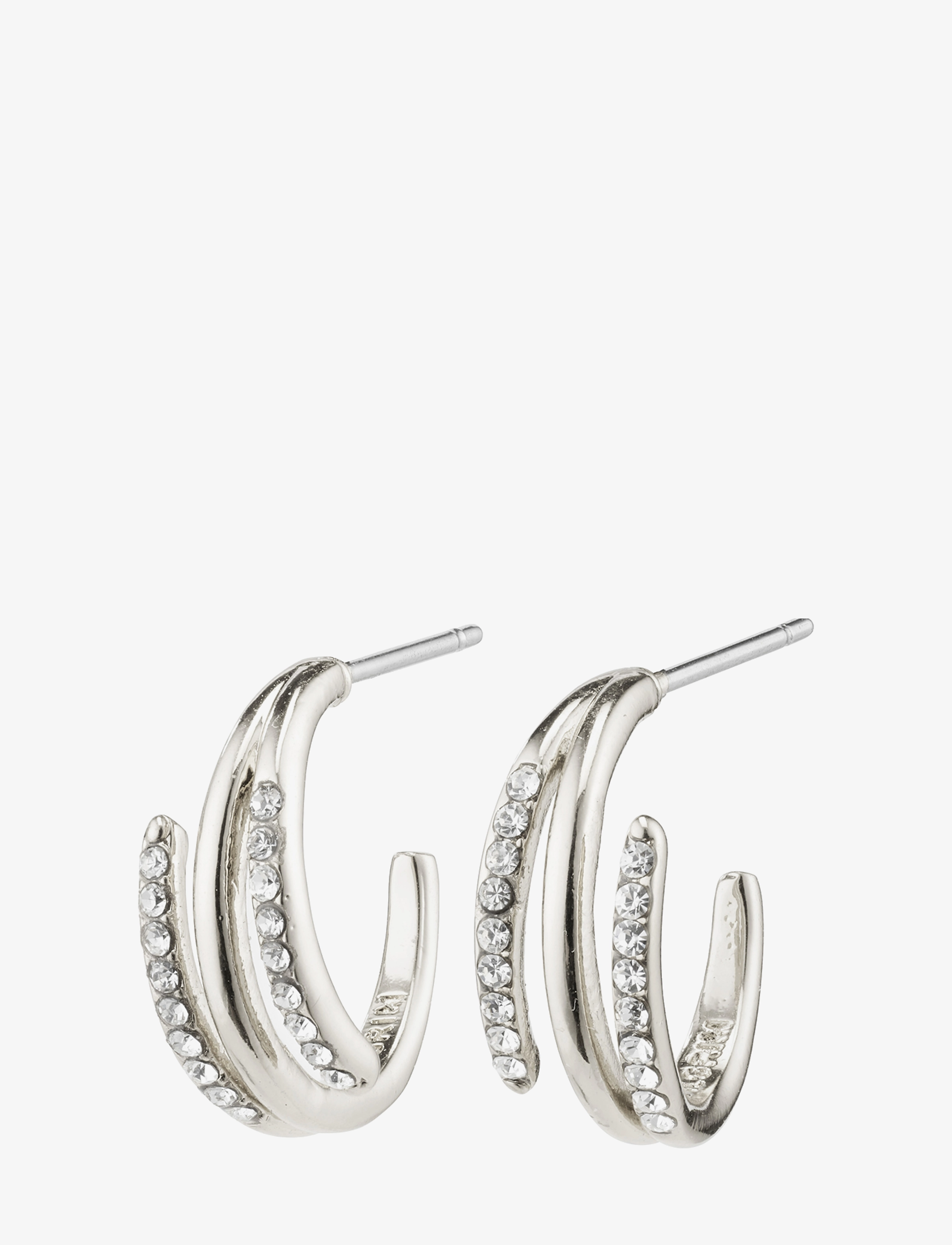 Pilgrim - SERENITY crystal deco semi-hoops - silver plated - 0