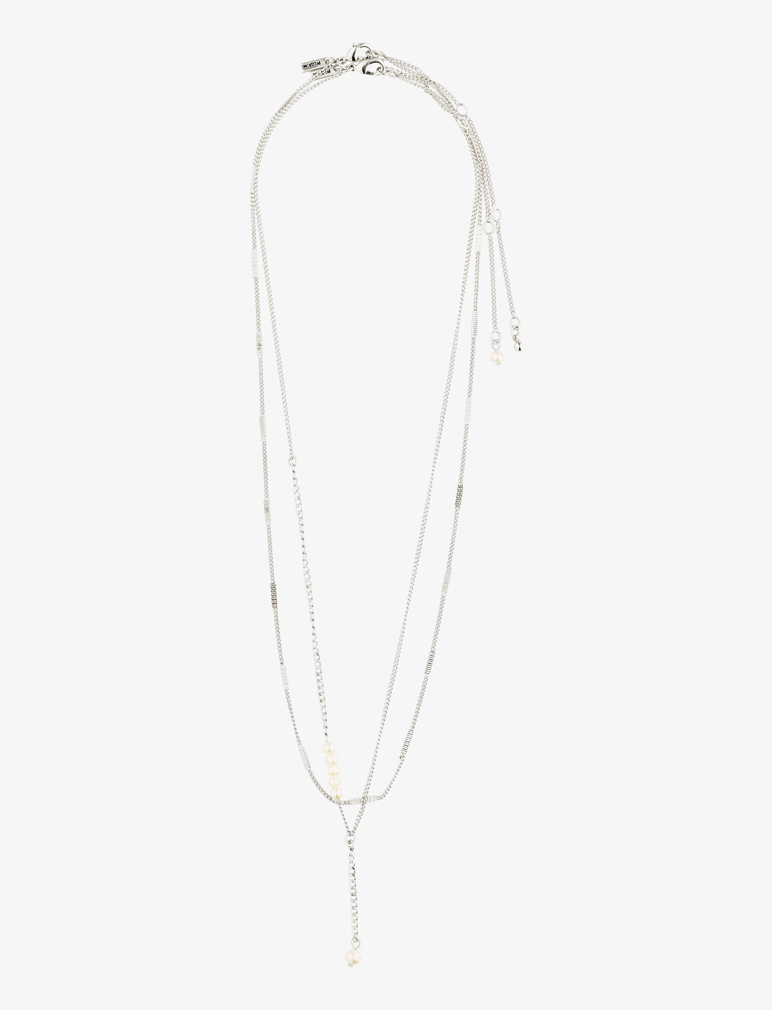 Pilgrim - SERENITY freshwater pearl chain necklace - silver plated - 1