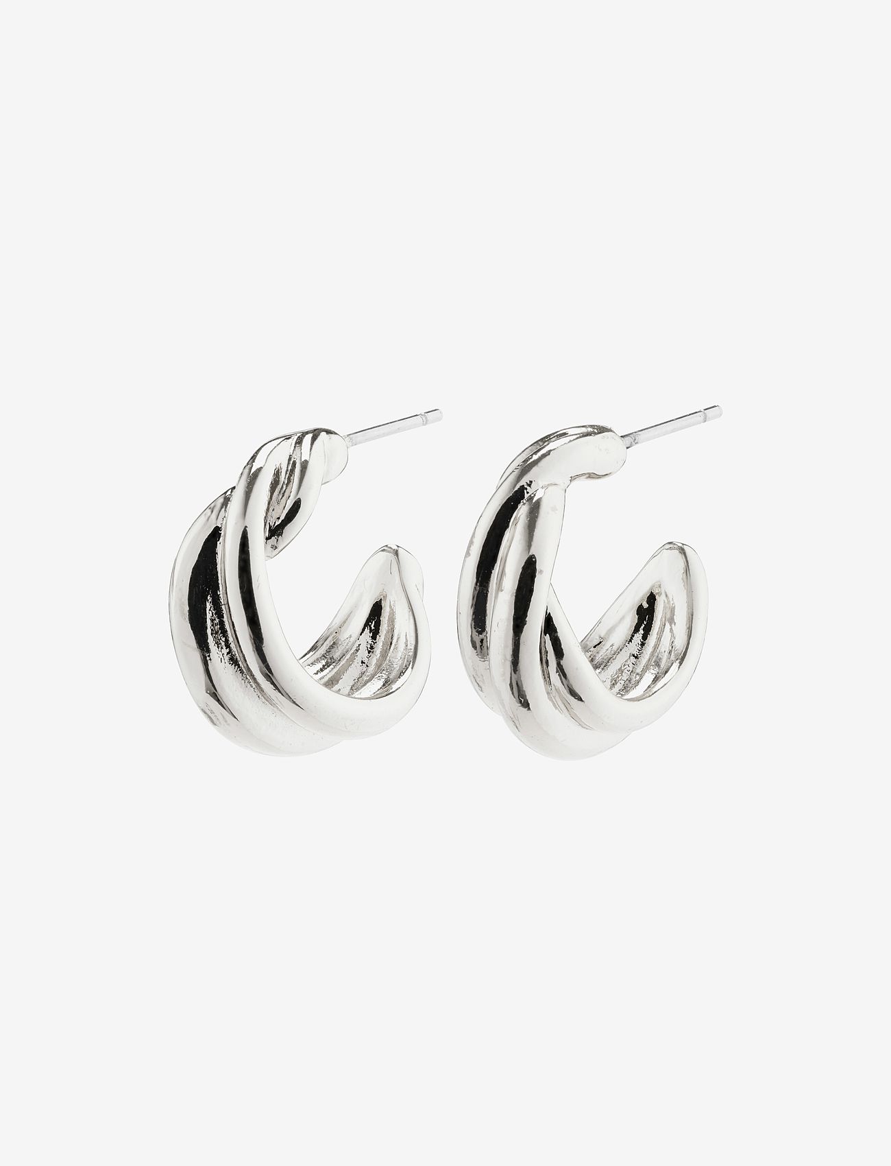 Pilgrim COURAGEOUS twirl huggie hoop earrings silver-plated - Örhängen - SILVER PLATED / silver