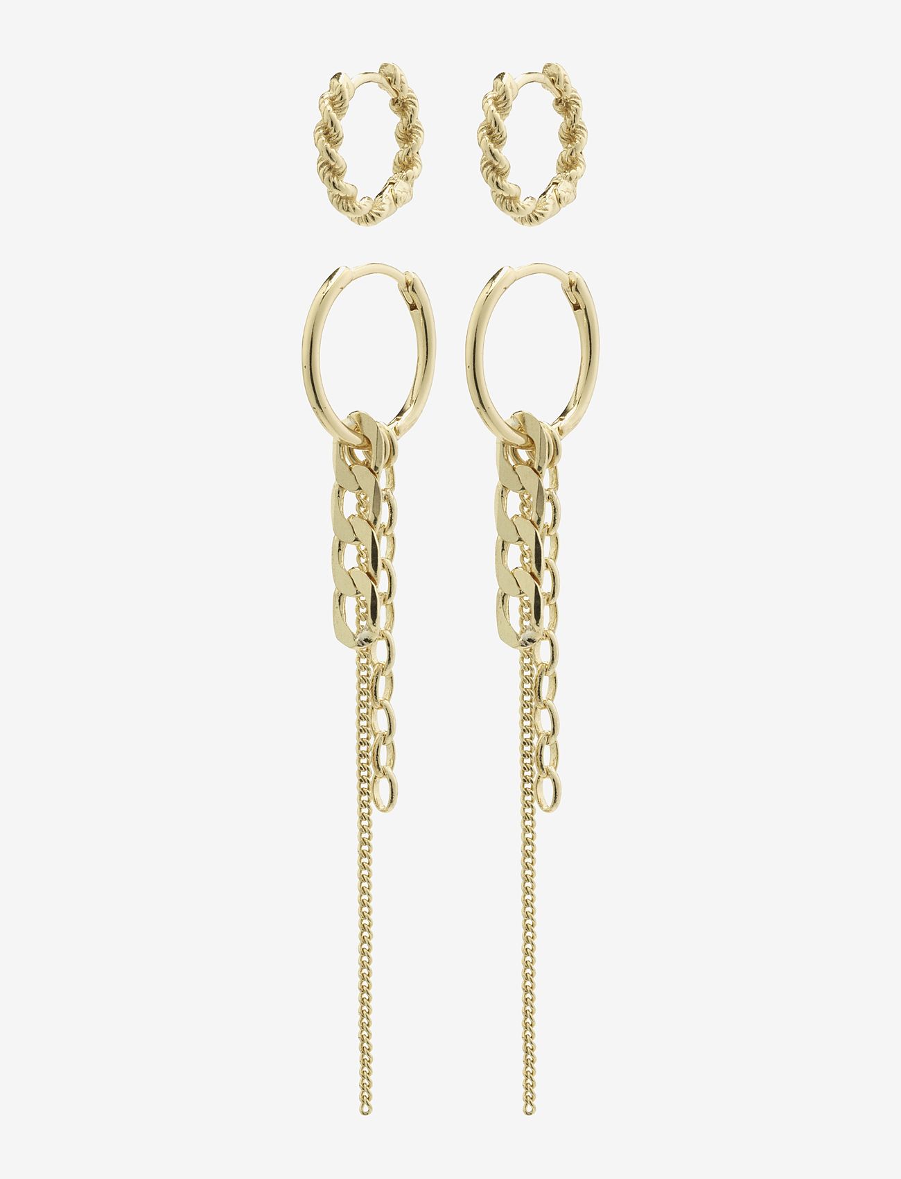 Pilgrim - EUPHORIC hoop earrings 2-in-1 set gold-plated - gold plated - 0
