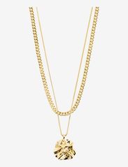 Pilgrim - WILLPOWER curb & coin necklace, 2-in-1 set, gold-plated - chain necklaces - gold plated - 0