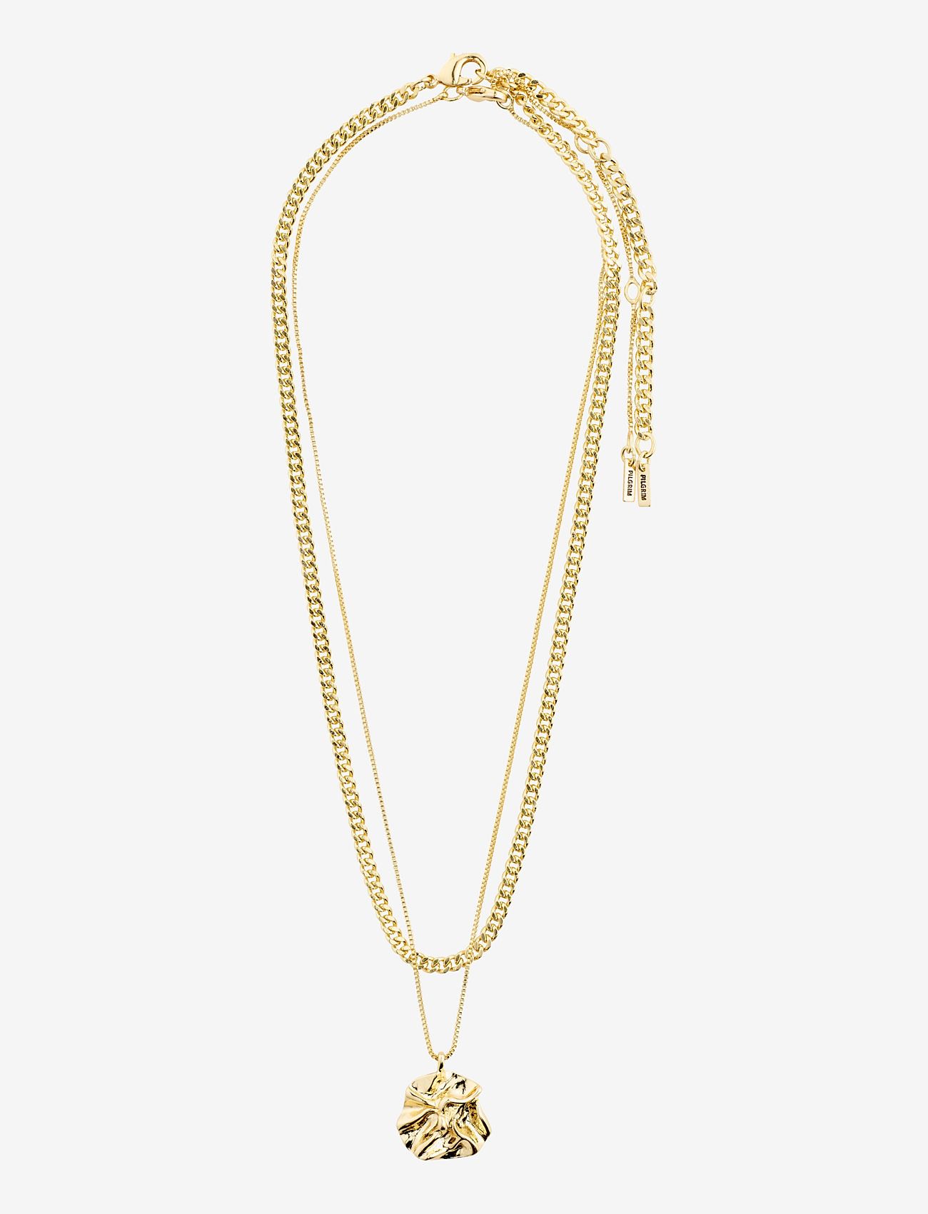Pilgrim - WILLPOWER curb & coin necklace, 2-in-1 set, gold-plated - festklær til outlet-priser - gold plated - 1