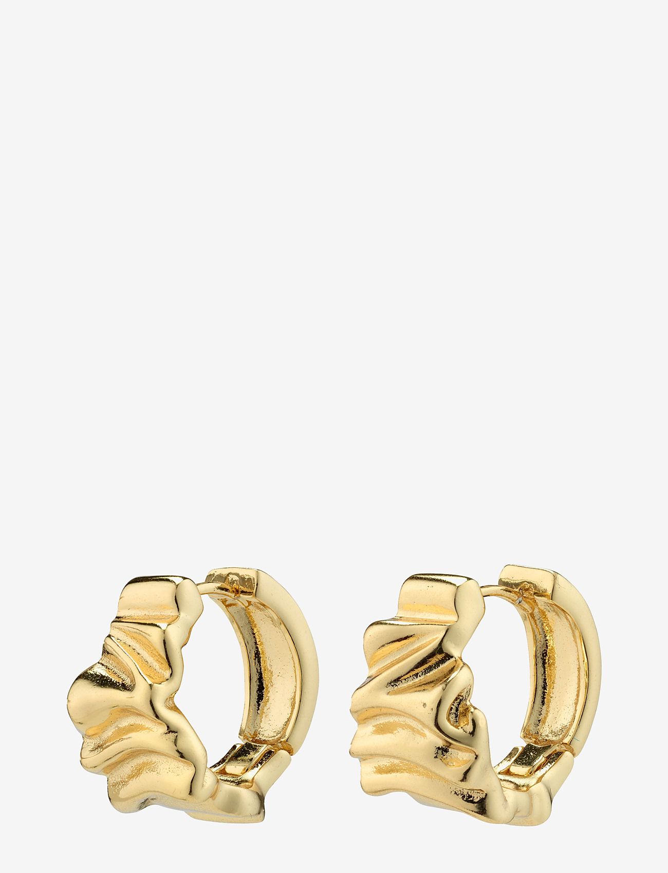 Pilgrim - WILLPOWER recycled huggie hoop earrings gold-plated - riņķveida auskari - gold plated - 0