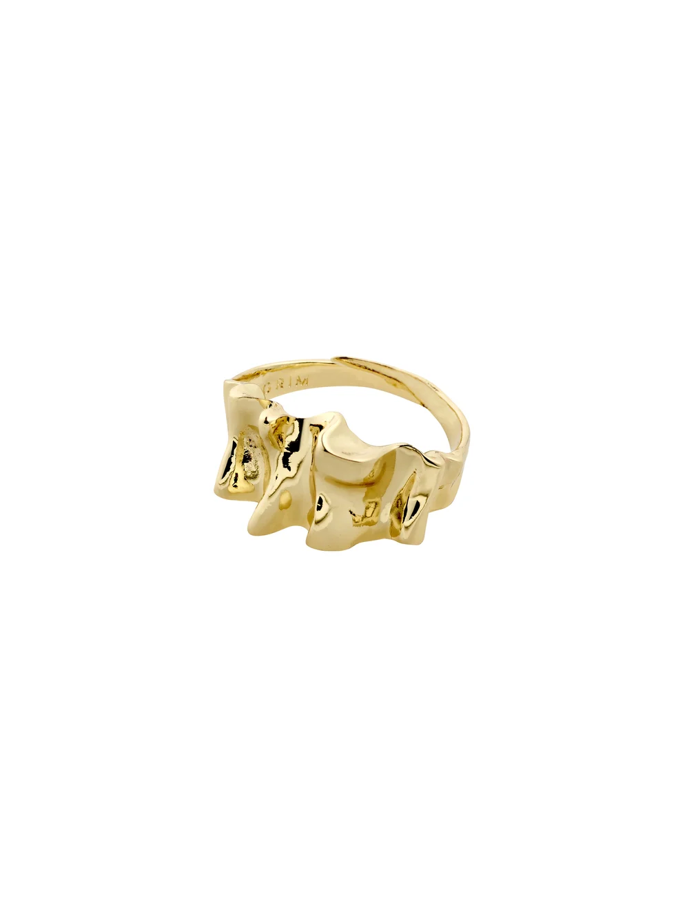 Pilgrim - WILLPOWER recycled sculptural ring - konfirmationstøj - gold plated - 1