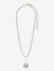 Pilgrim - WILLPOWER curb & coin necklace, 2-in-1 set, silver-plated - festklær til outlet-priser - silver plated - 0