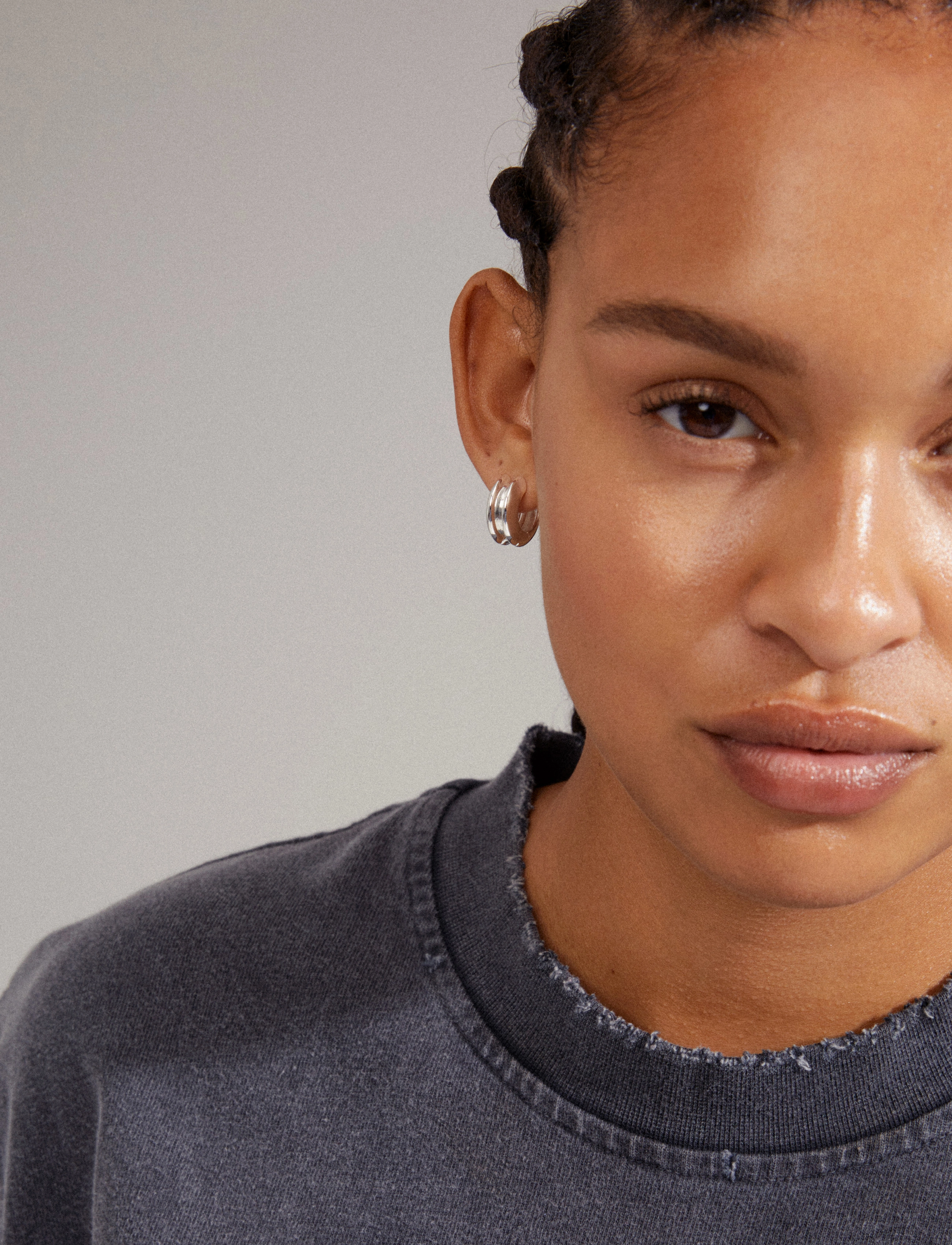 Pilgrim - REFLECT recycled hoop earrings - silver plated - 2