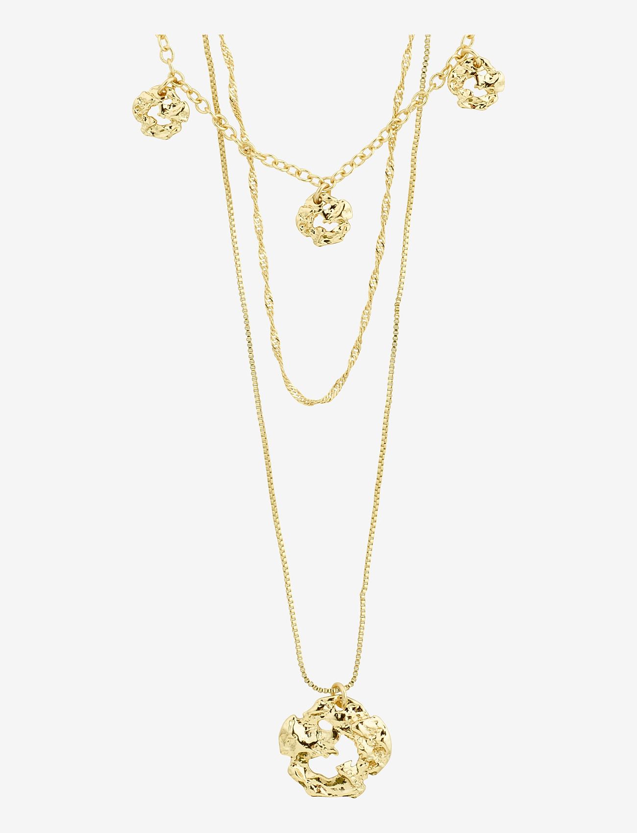 Pilgrim - SMILE recycled coin necklace 3-in-1 - gold plated - 0