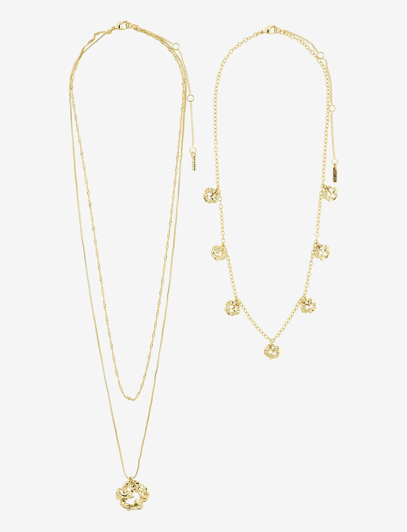 Pilgrim - SMILE recycled coin necklace 3-in-1 - gold plated - 2