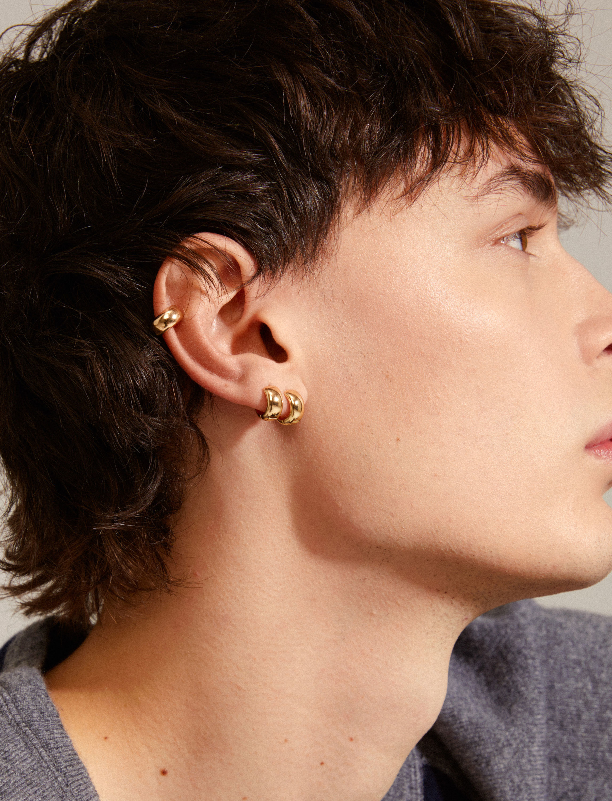 Pilgrim - PACE recycled hoop and cuff earrings - gold plated - 5