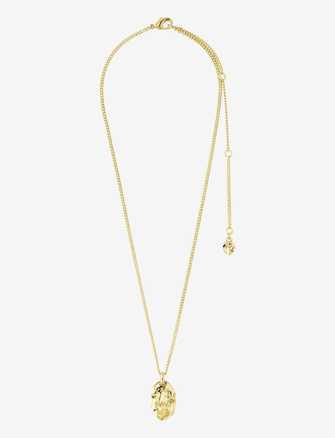 Pilgrim - SUN recycled coin necklace - kettingen met hanger - gold plated - 1