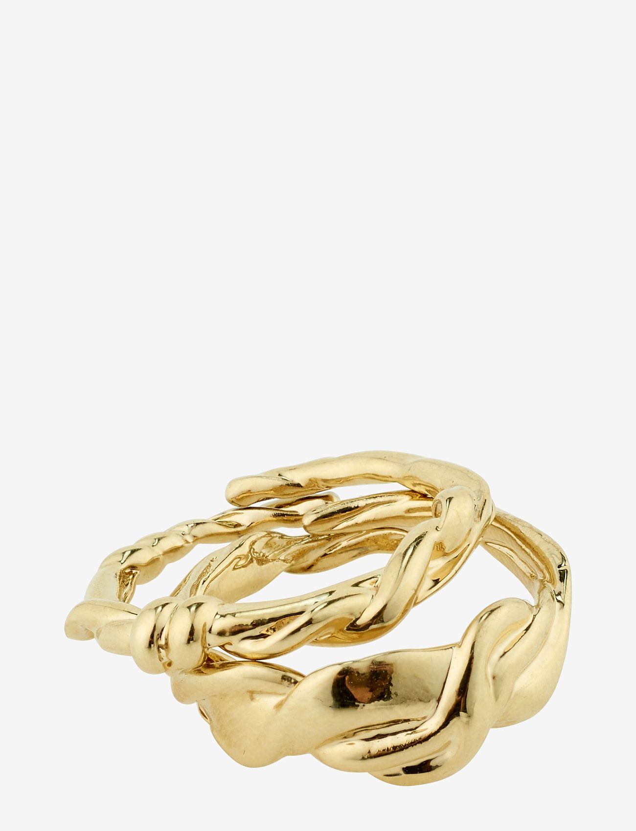Pilgrim - SUN recycled ring, 2-in-1 set - juhlamuotia outlet-hintaan - gold plated - 0