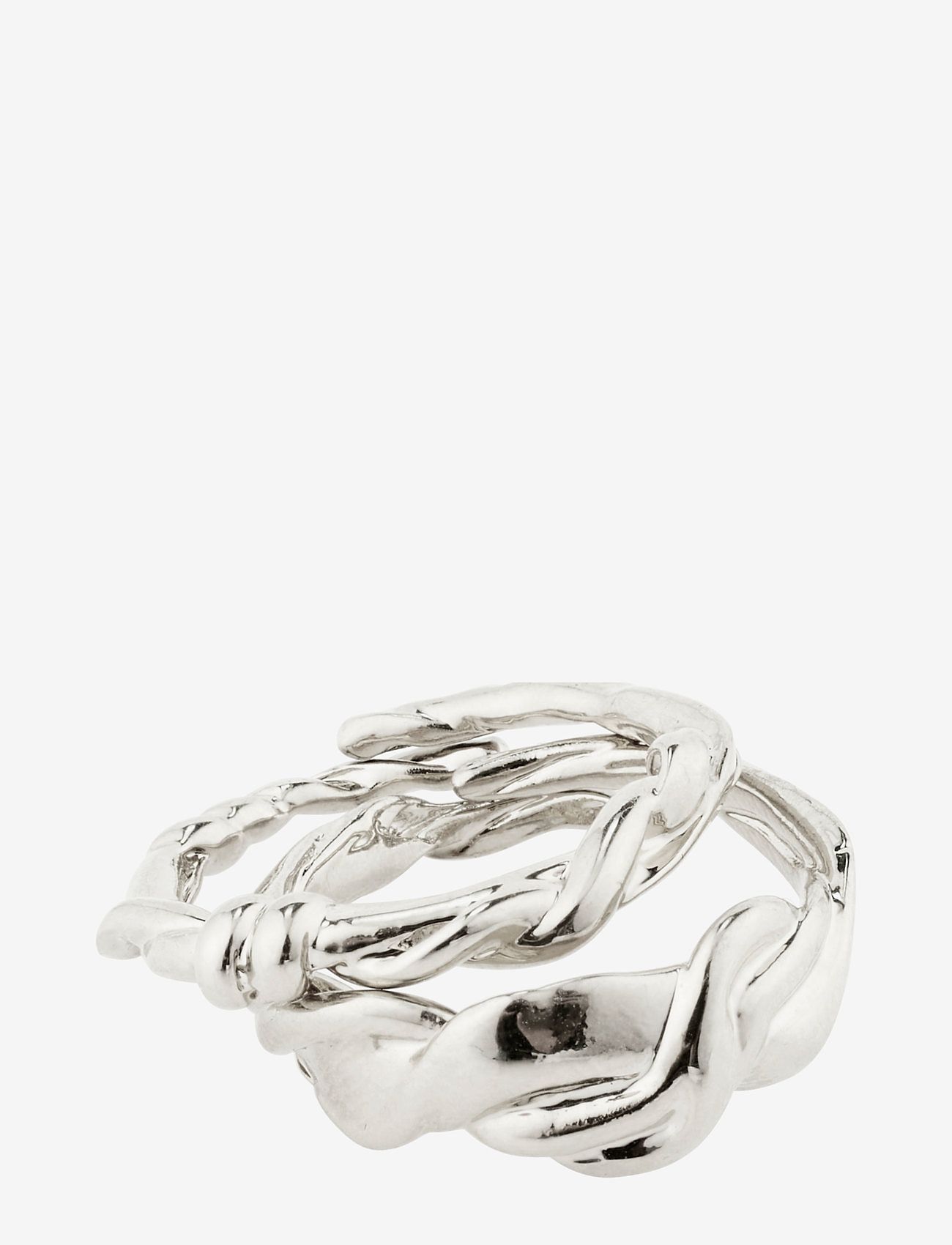 Pilgrim - SUN recycled ring, 2-in-1 set - juhlamuotia outlet-hintaan - silver plated - 0