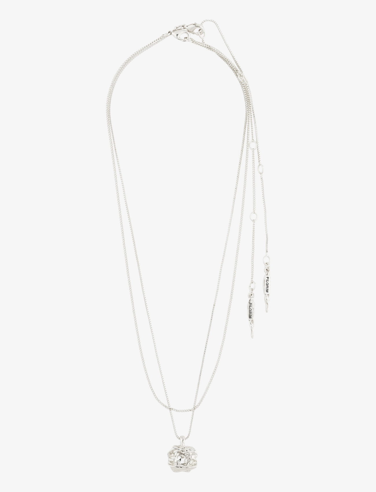 Pilgrim - FEEL necklace 2-in-1 set silver-plated - halsband med hänge - silver plated - 2
