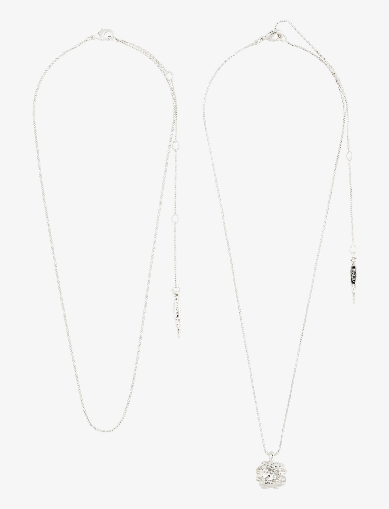 Pilgrim - FEEL necklace 2-in-1 set silver-plated - halsband med hänge - silver plated - 3
