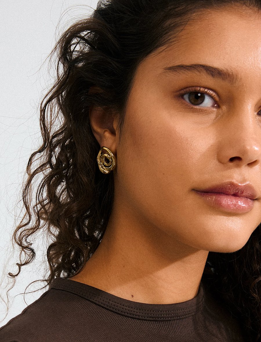 Pilgrim - UNFOLD earrings gold-plated - stud earrings - gold plated - 0