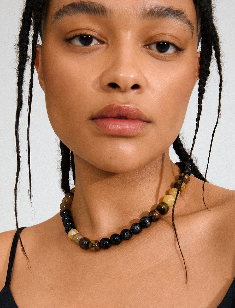 Pilgrim - UNFOLD necklace gold-plated/brown - gold plated - 0