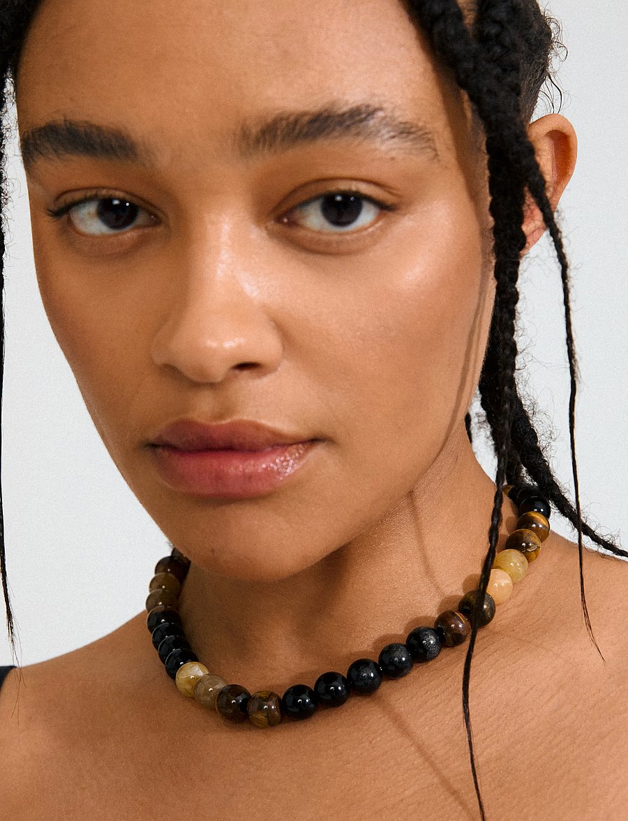 Pilgrim - UNFOLD necklace gold-plated/brown - gold plated - 3